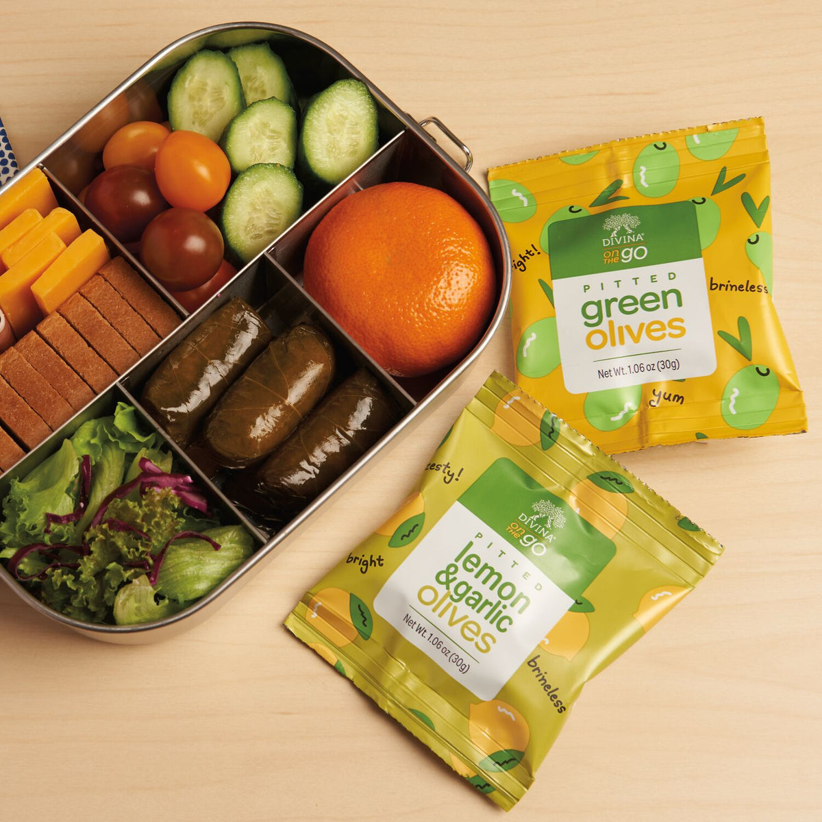 On the Go Pitted Lemon & Garlic Olives (6 Pack)