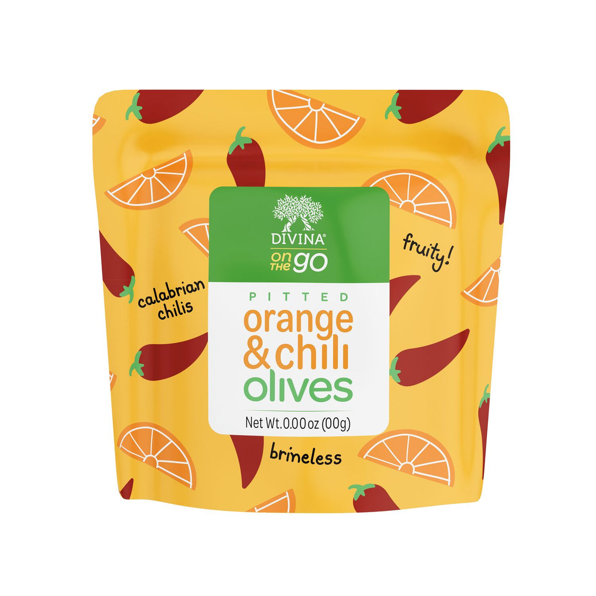 On the Go Pitted Orange & Chili Olives (10 Snack Packs)