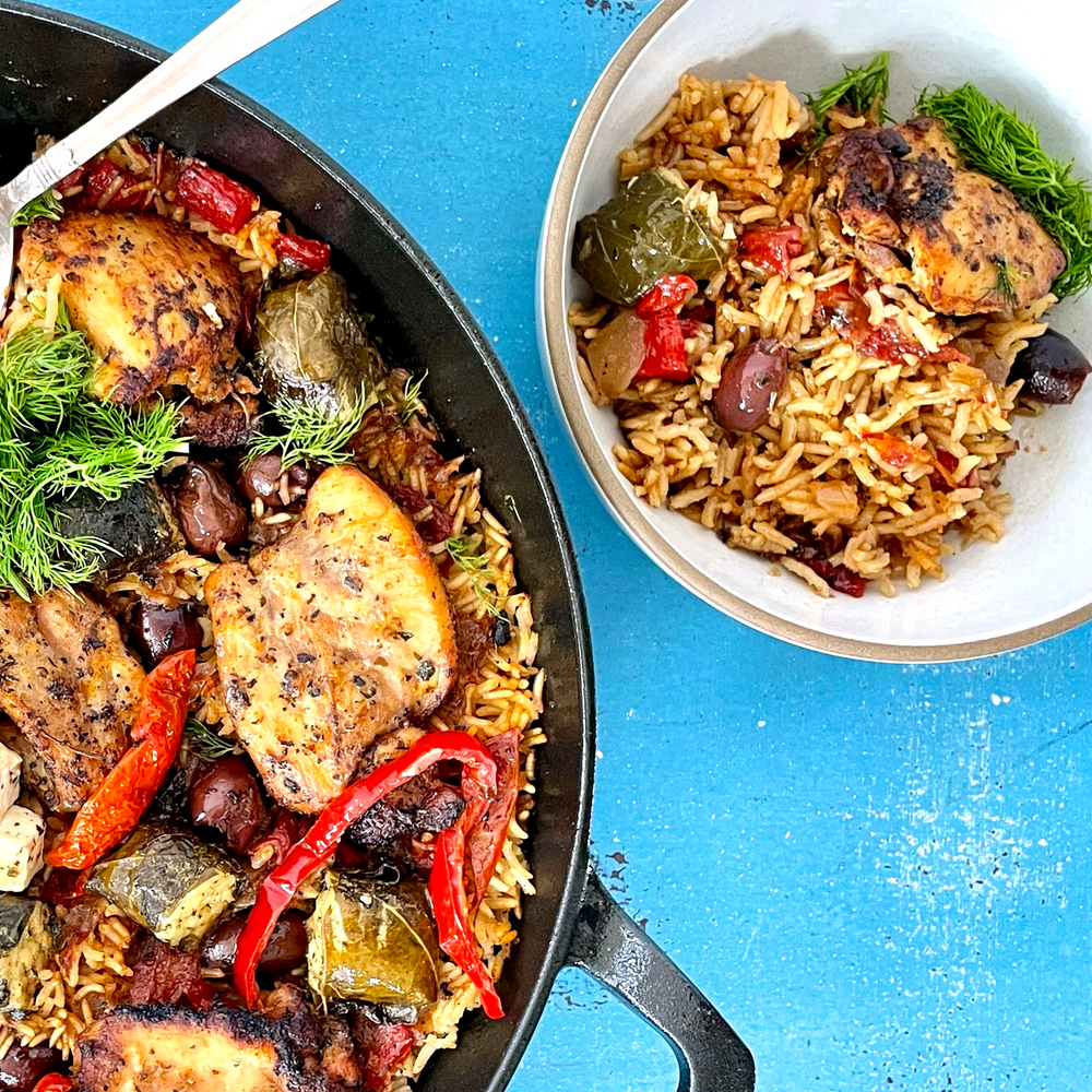 Greek Skillet Chicken and Rice