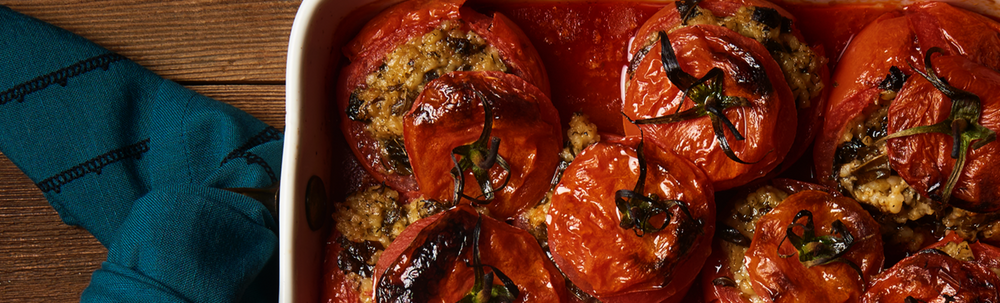 Dolma Stuffed Roasted Tomatoes