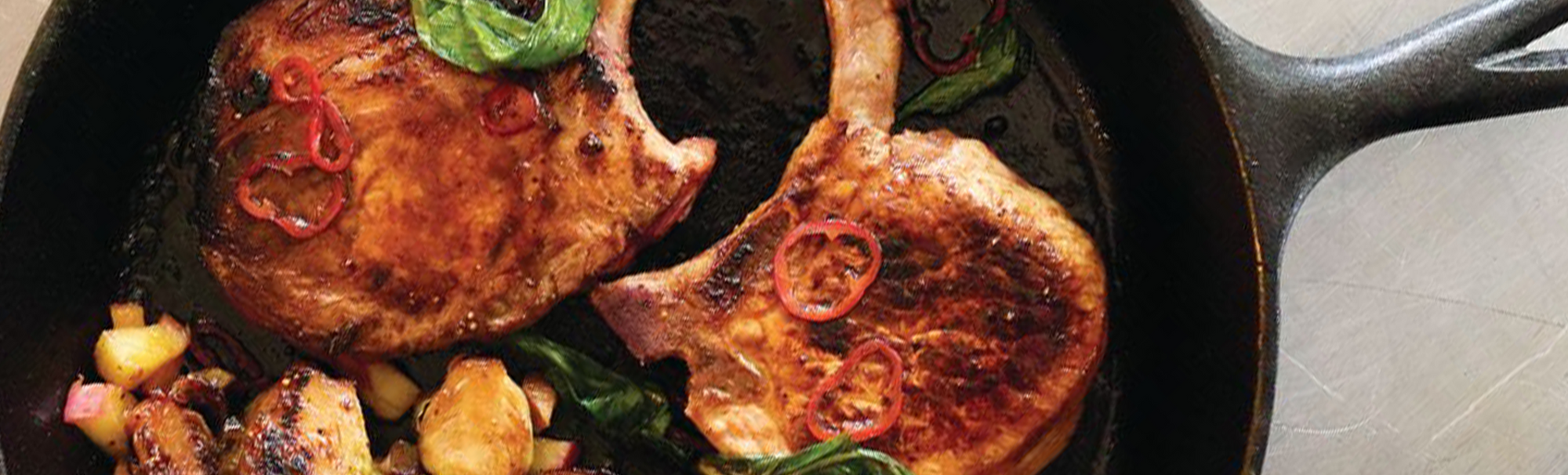 Fig Spread & Chili Glazed Pork Chops