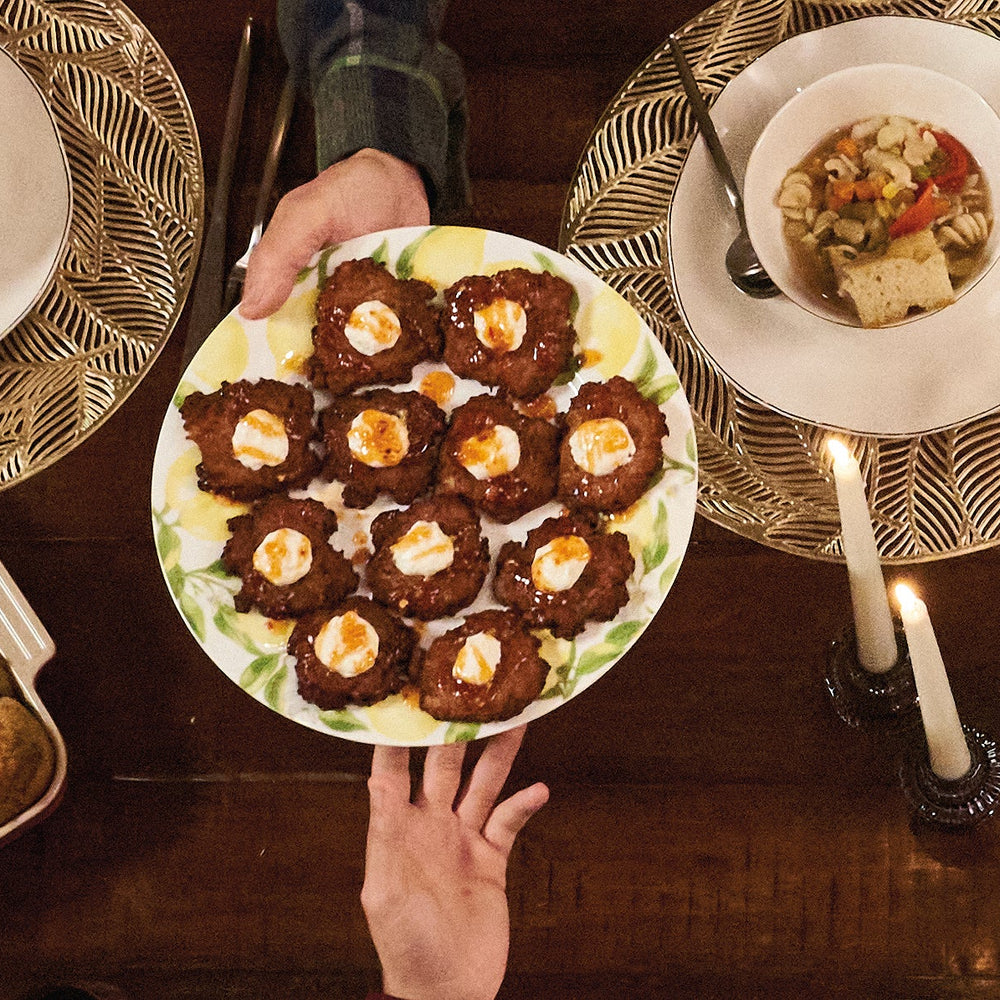 Latkes with Whipped Ricotta and Calabrian Chili Orange Spread