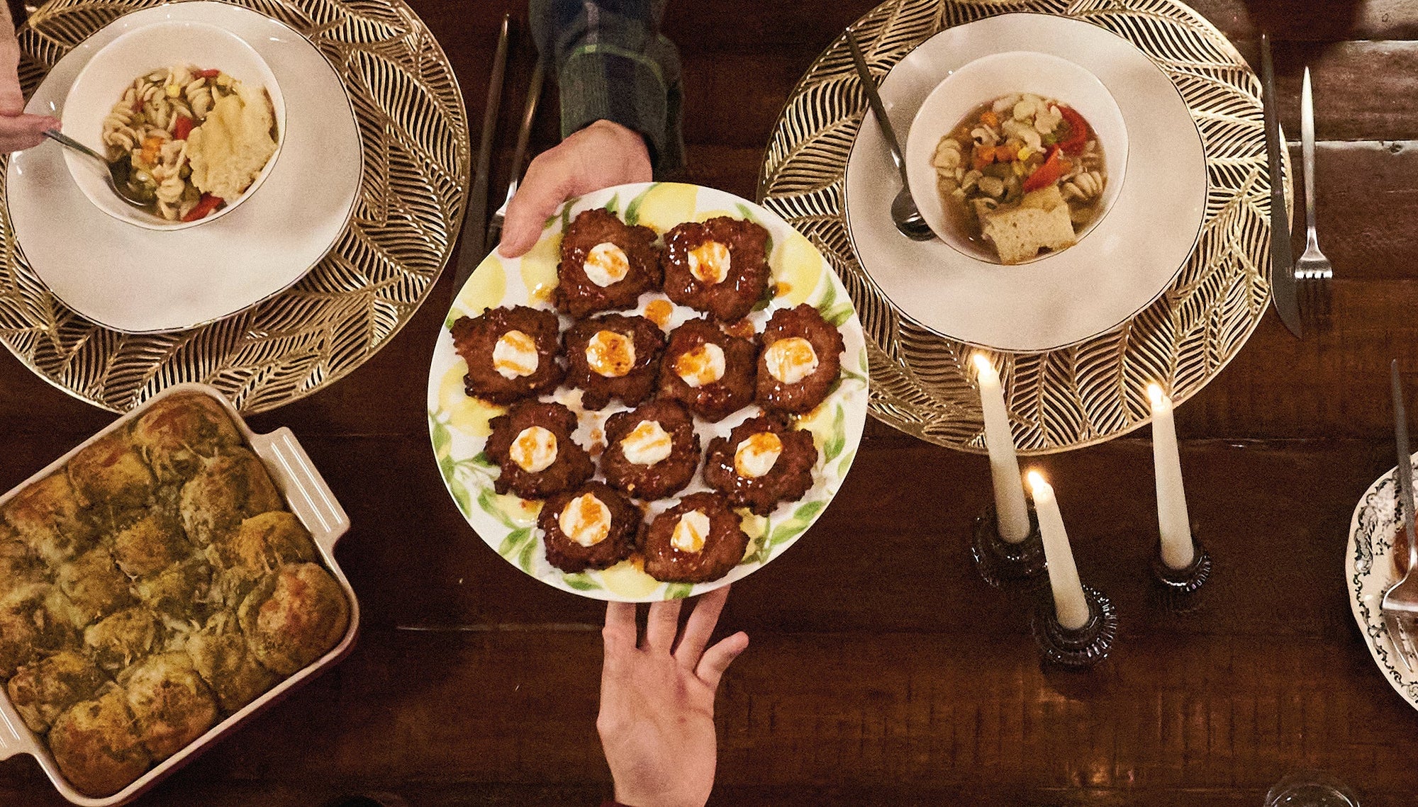Latkes with Whipped Ricotta and Calabrian Chili Orange Spread