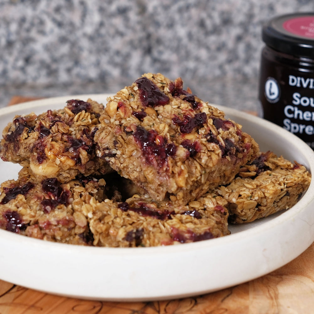 Sour Cherry Spread Oatmeal Bars