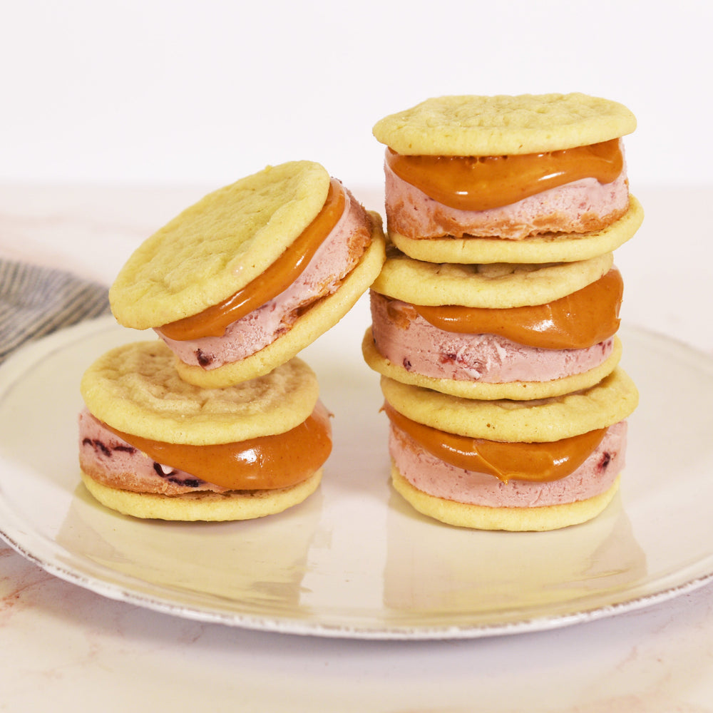Sour Cherry & Peanut Butter Ice Cream Sandwich