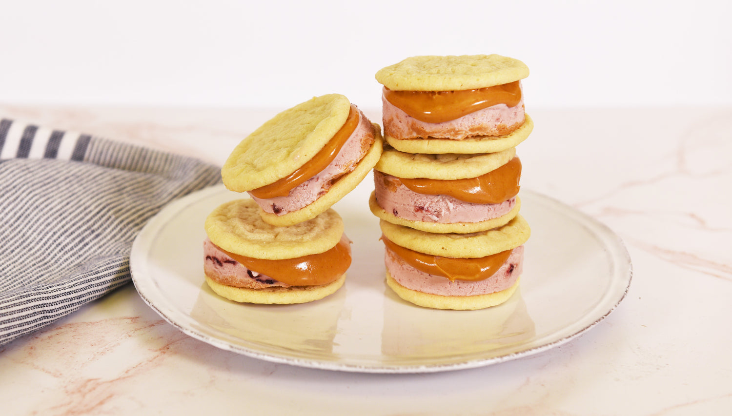 Sour Cherry & Peanut Butter Ice Cream Sandwich