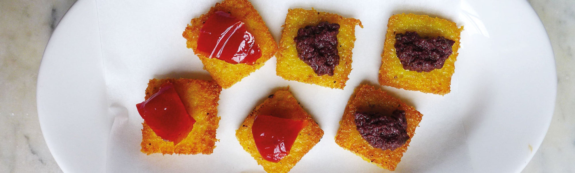 Polenta Bites with Olive Spread