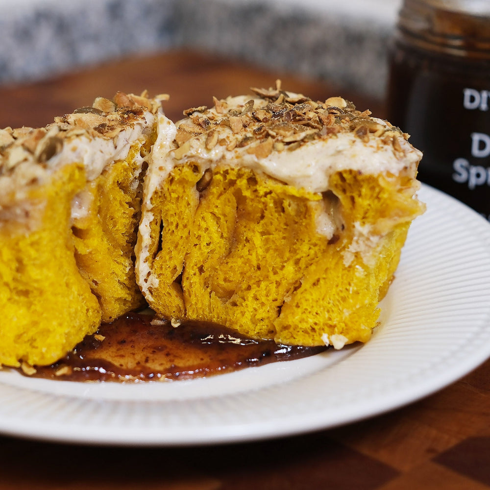 Pumpkin Date Spread Cinnamon Rolls