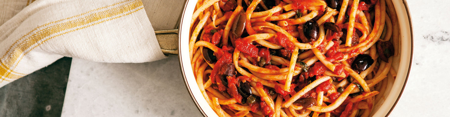 Classic Puttanesca Sauce with Spaghetti