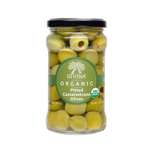 Organic Pitted Castelvetrano Olives | Shop Divina Food Products