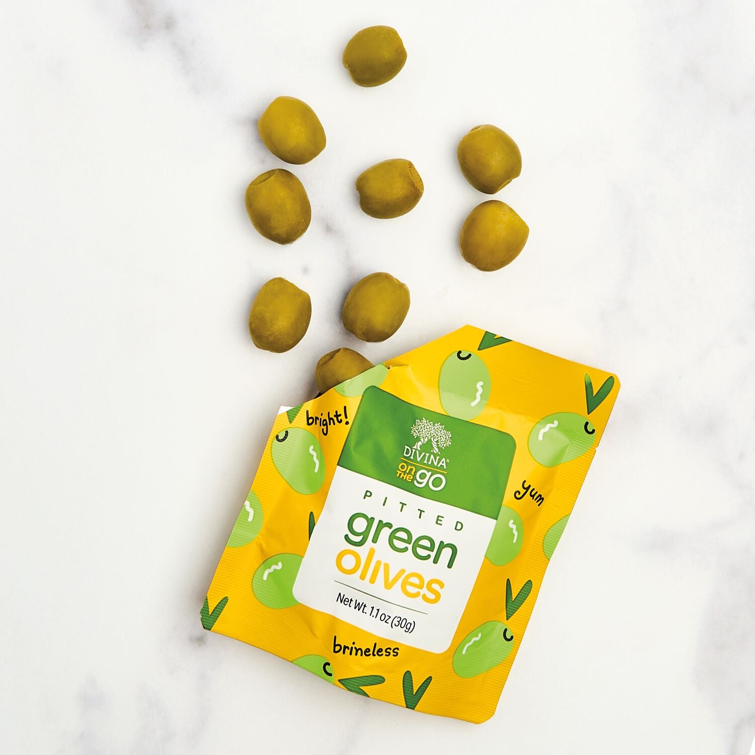 On the Go Pitted Green Olives (10 Snack Packs)