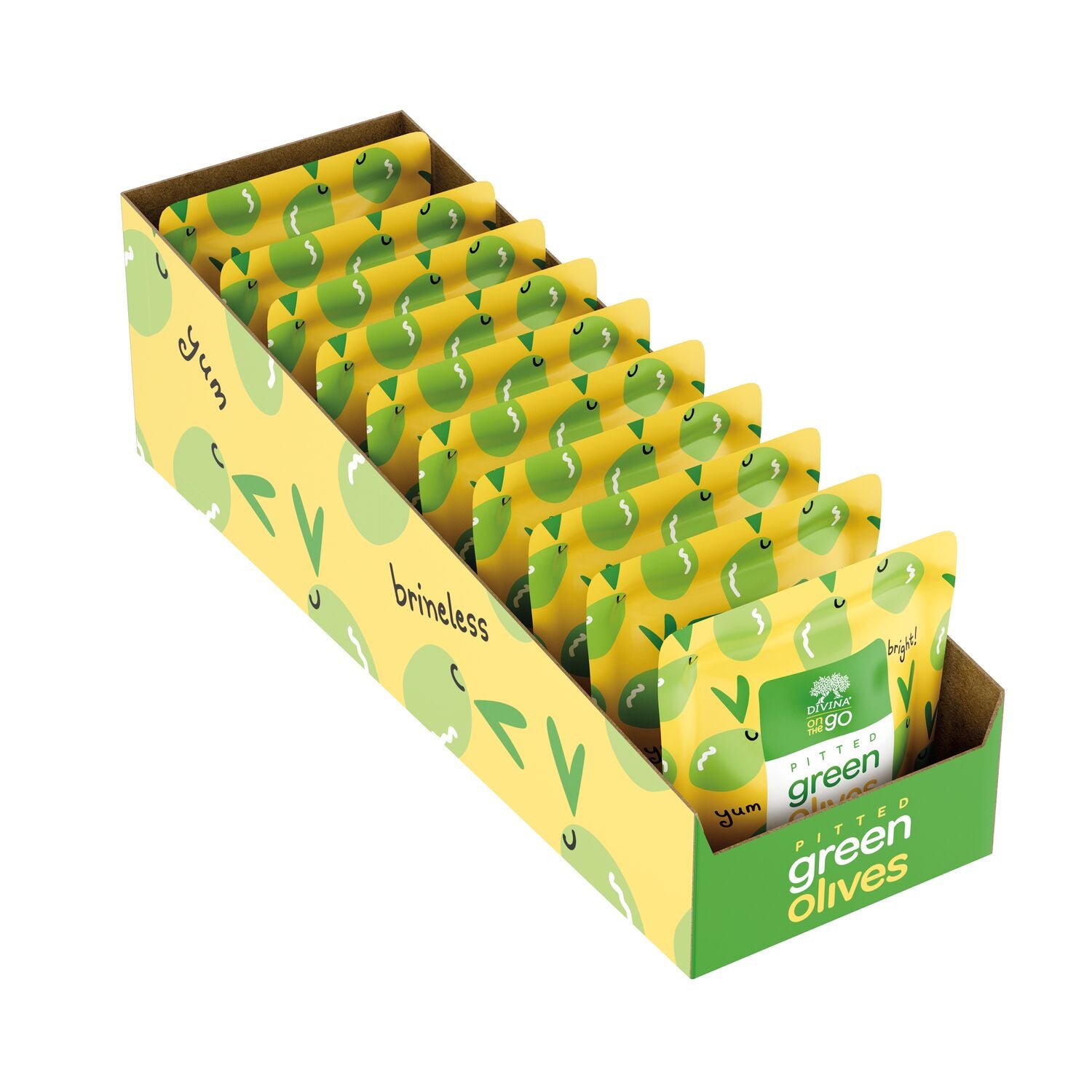 On the Go Pitted Green Olives (10 Snack Packs)