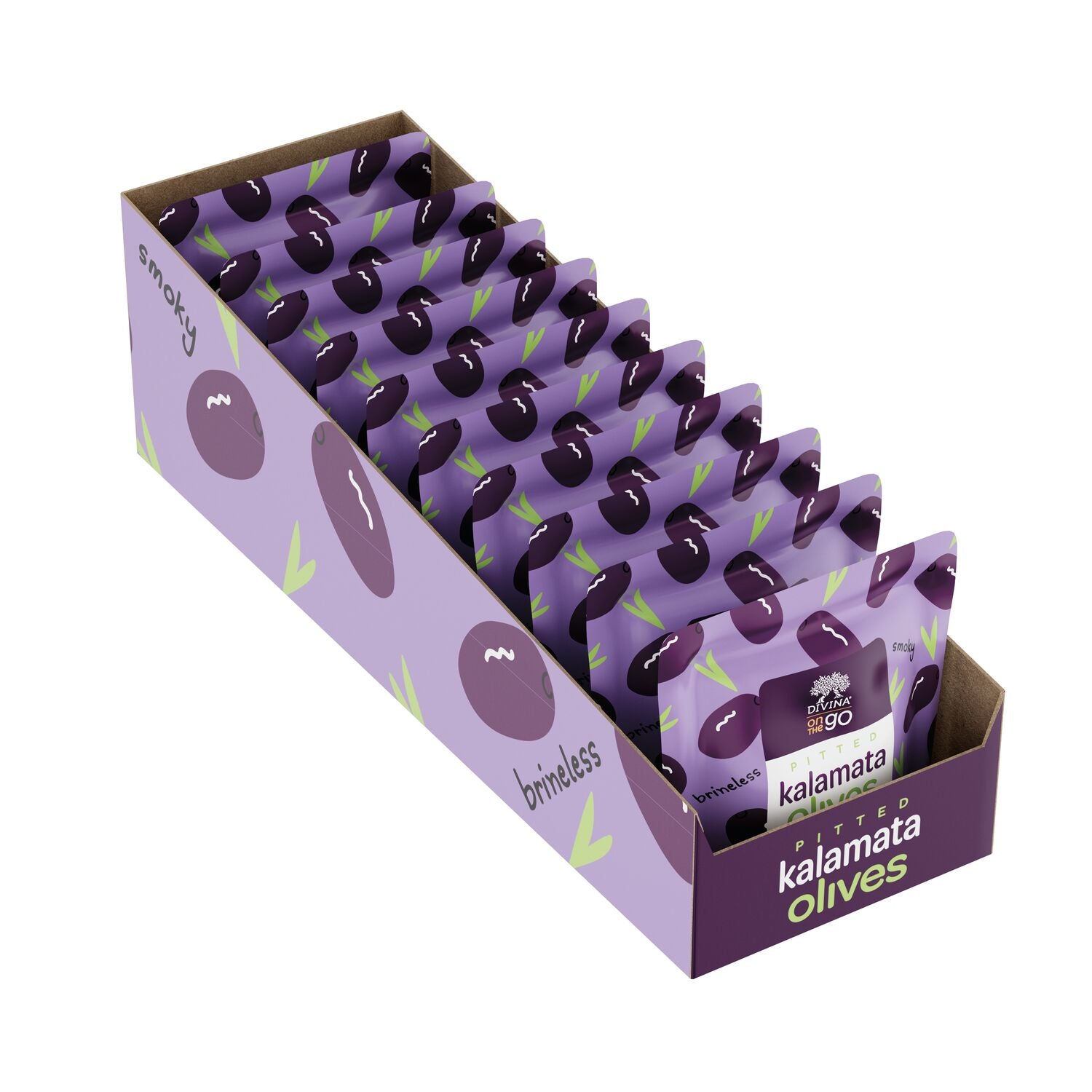 On the Go Pitted Kalamata Olives (10 Snack Packs)