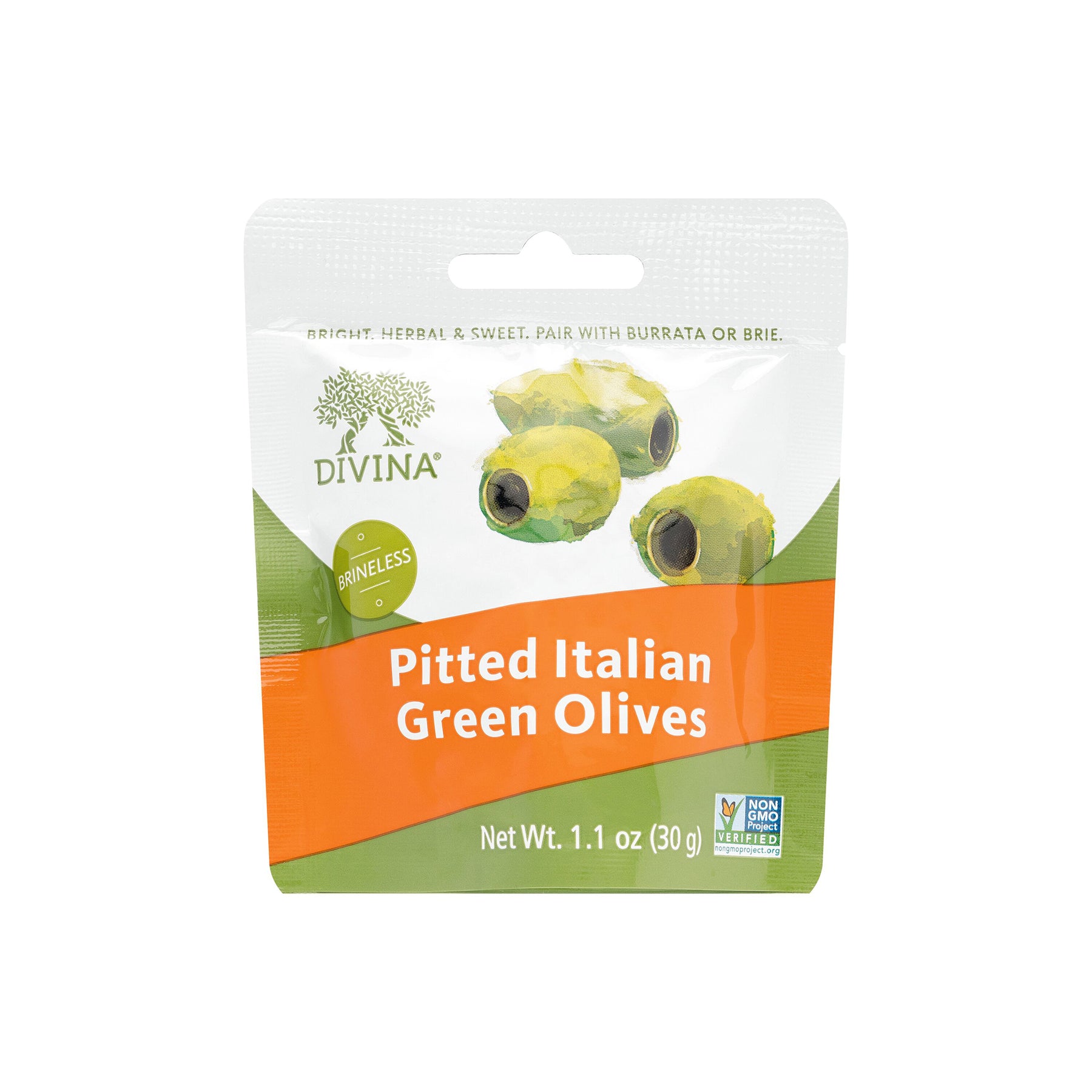 Pitted Italian Green Olives (Portion Packs)